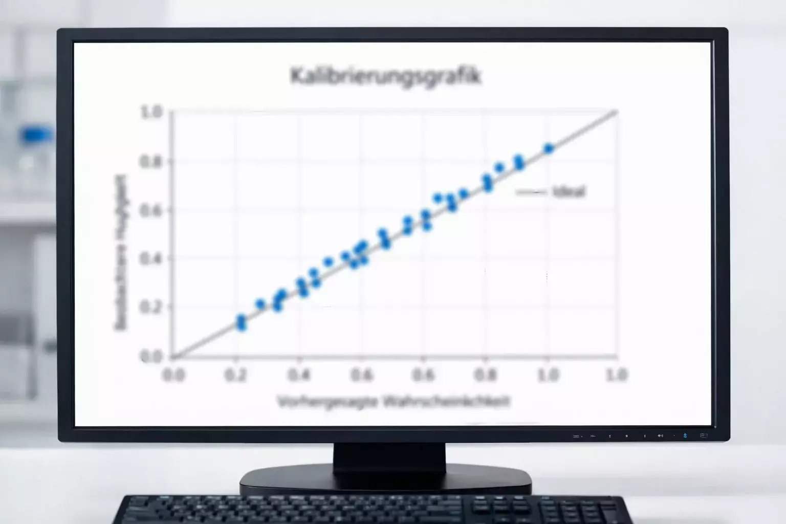 Reliability-Diagramm zeigt Kalibrierung eines Prognosemodells mit Diagonale